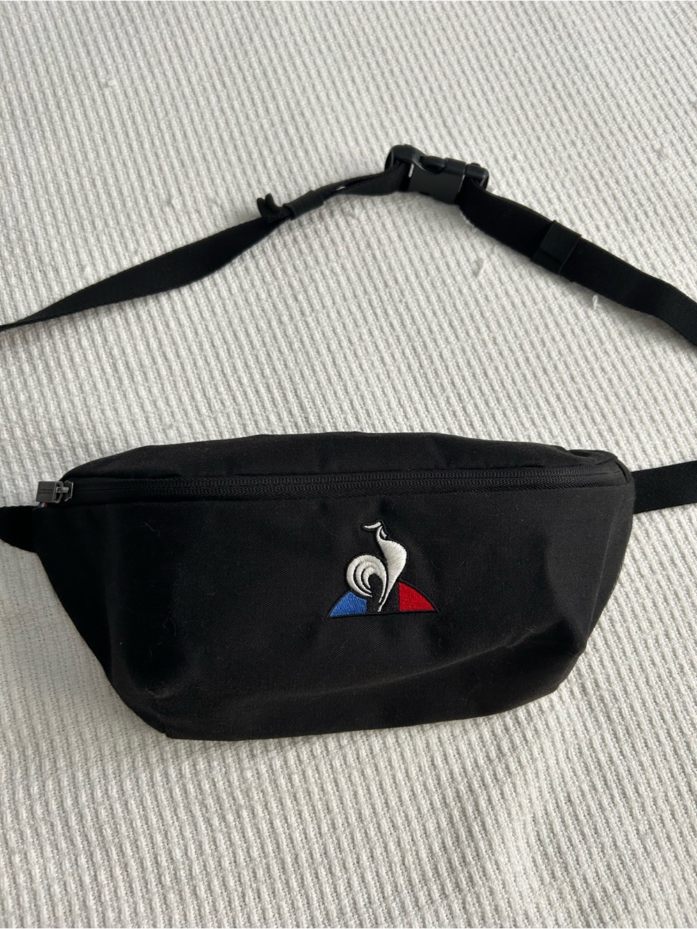Le Coq Sportif Black Waist Pack with Tricolor Logo